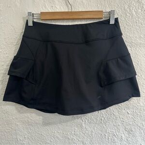 Fila Skort Womans Small Ruffled Black Skirt With Shorts